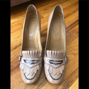 Tods blush penny loafer pump 40